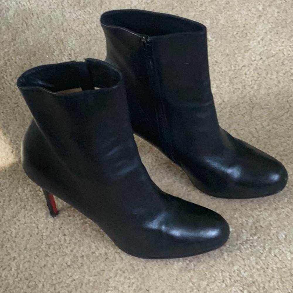 Christian Louboutin black leather ankle boot, size 41.5